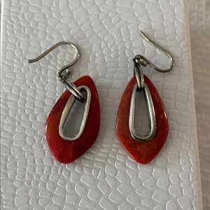 Silpada red coral sterling earrings.